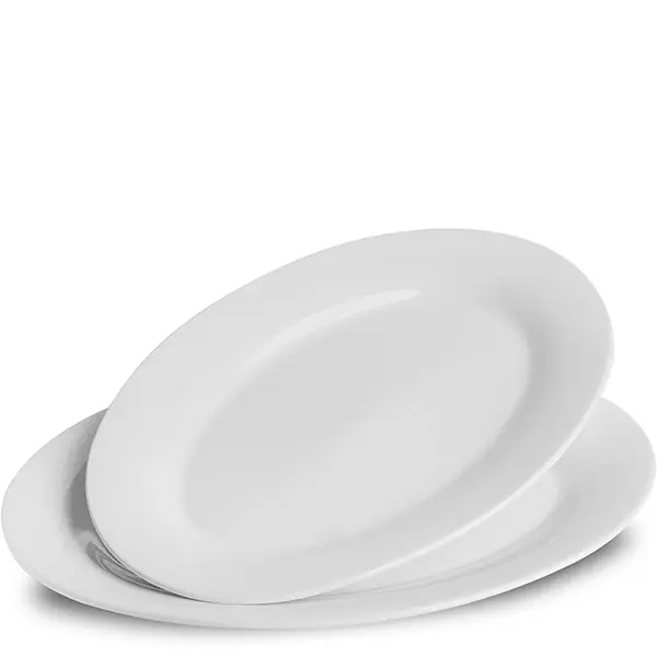 Servierplatte aus Porzellan, oval